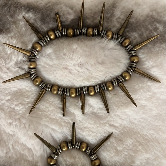 Silver gold plated beads & spikes bracelets (2008) - Picture 2 of 2